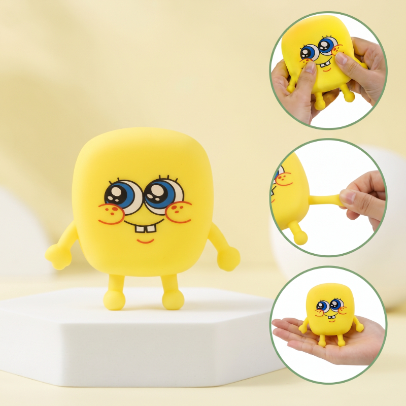 Sünger Bob Tasarımlı Squishy - 12'li Paket - Yumuşak Oyuncak - Farklı Model  - 2